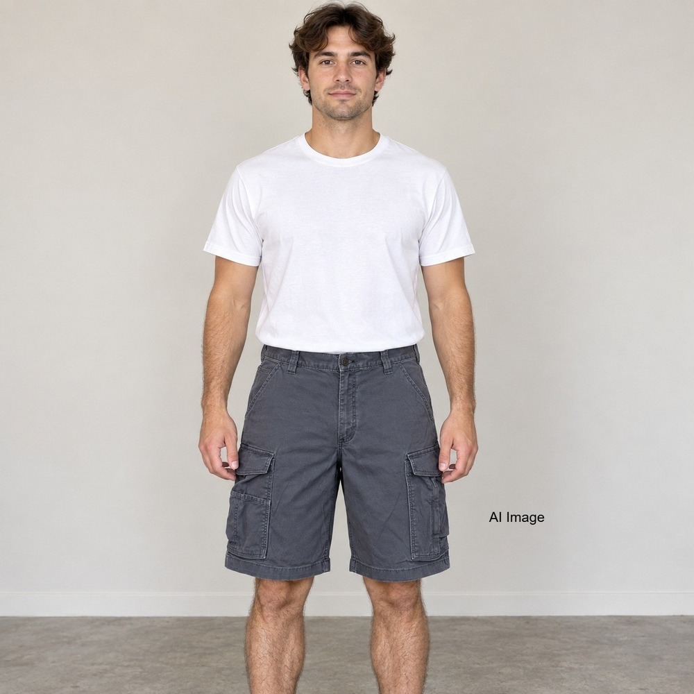 Carhartt Relaxed Fit Cargo Shorts Mens 36 Gray Canvas Workwear Flex *